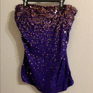 Express Purple Sequin Tub Top